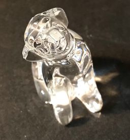 Waterford Crystal Sitting Head Tilted Puppy 2” dog figurine W Sticker Made In Ireland
