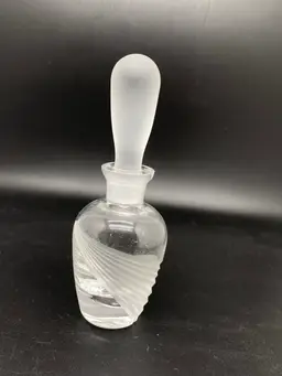 Vintage Lenox Windswept Crystal Perfume Bottle, Clear and Frosted