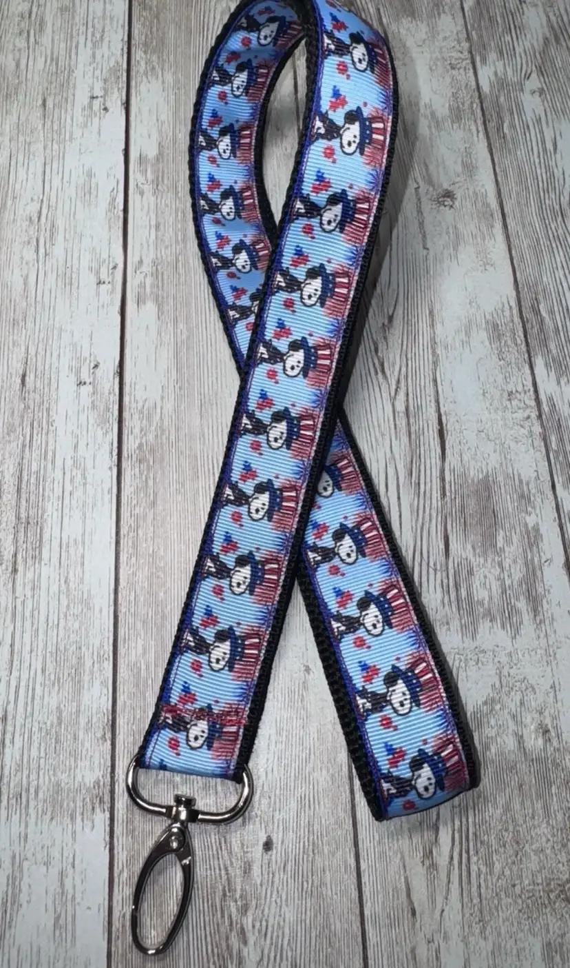 Keychain Lanyard Key Holder Snoopy Peanuts 4th Of July NEW Handmade 19.5”