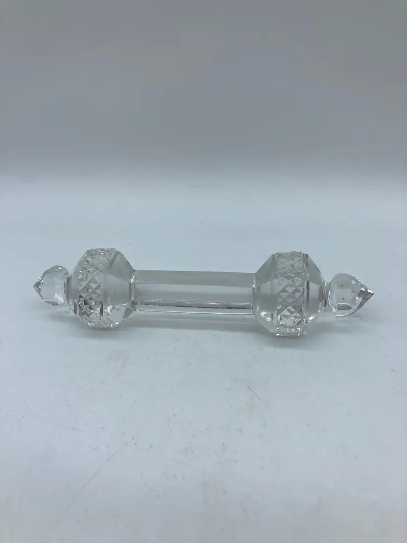 Medium Sized Vintage American Brilliant cut glass barbell-shaped knife rest