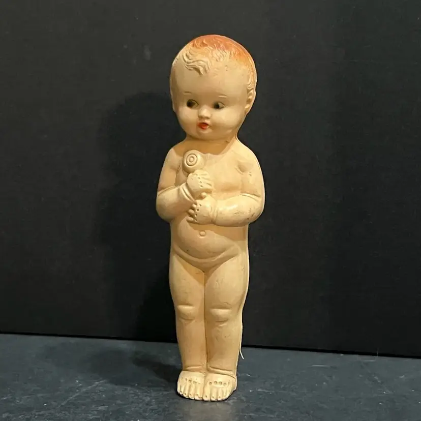 Vintage Hard Plastic Doll With Lollipop ~4.5” x 1.25” x 1”