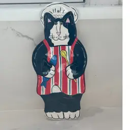 Vintage Catzilla Candace Reiter Cat Chef Ceramic Spoon Rest Or Wall Hanging - 2002