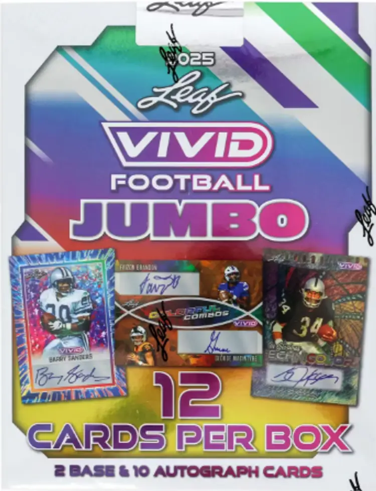 2025 Leaf Vivid Football Jumbo Hobby Box (Live Rip/Ship) Rips 10/5