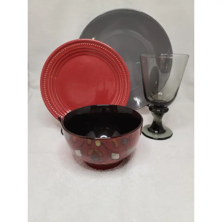 Mix~Match - Trendy Grey 4 pc place setting