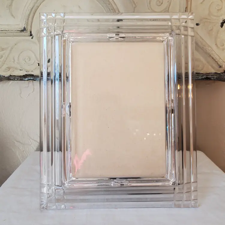 Beveled Cut Glass Picture Frame Towle holds 5x7