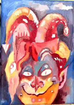 Sneaky jester hester-A dynamic oil painting