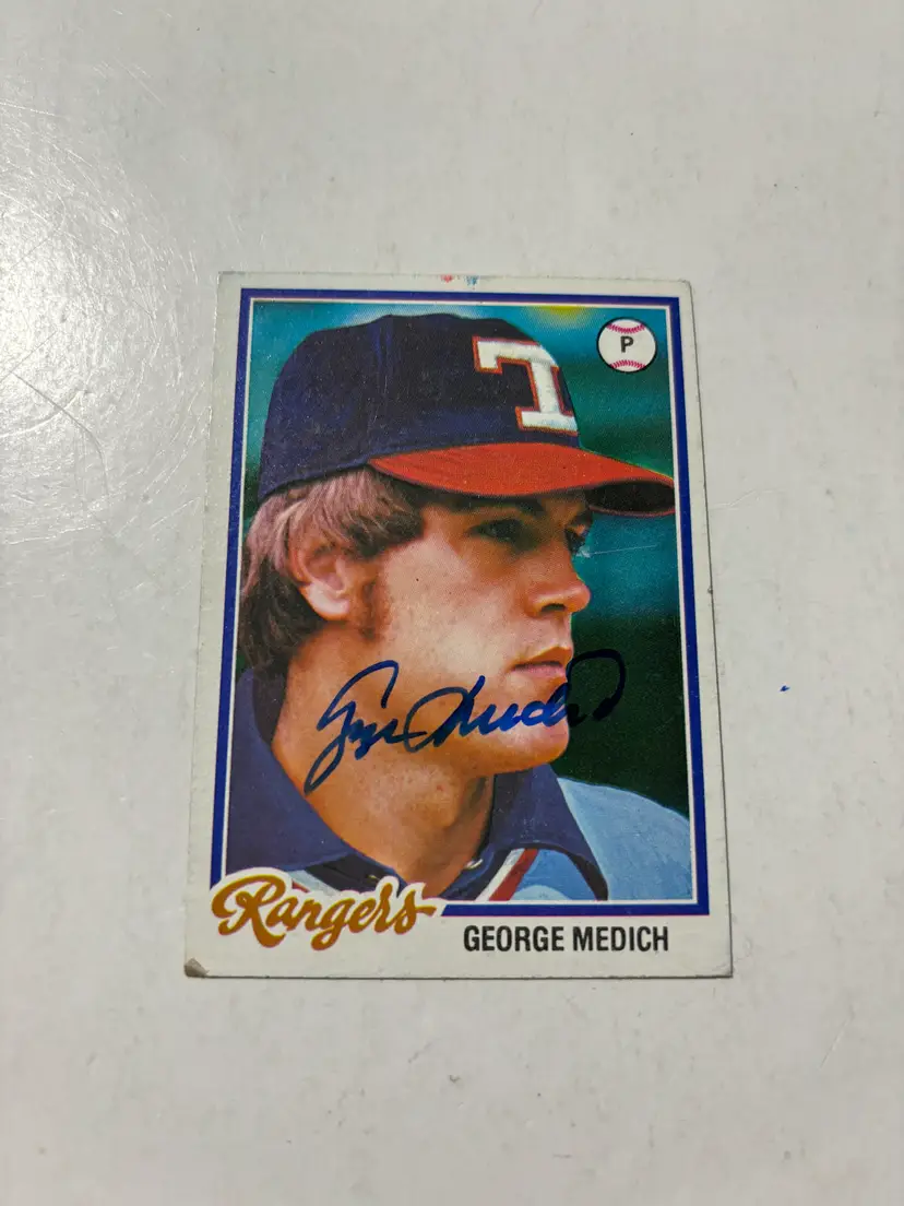 1978 Topps # 583 George "Doc" Medich Texas Rangers Vintage Signed