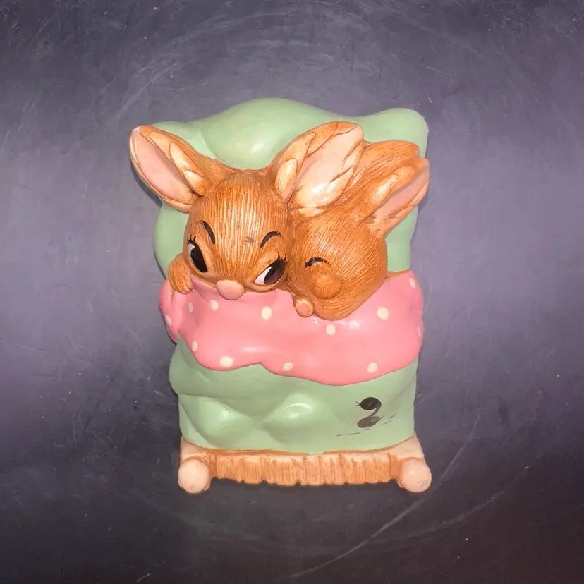 Vintage 1970s Pendelfin Studio "Twins”  Hand Painted Stonecraft Figurine W/Tags