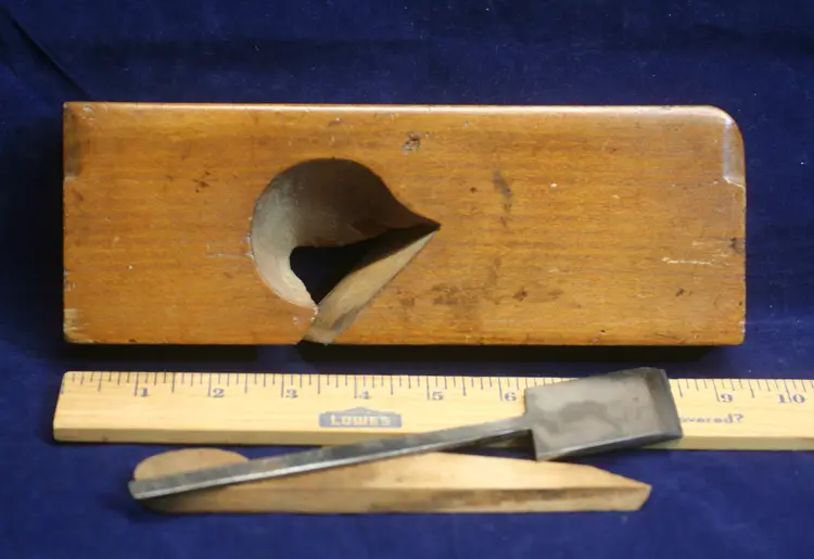 Wooden Rabbet Plane –  Skewed  1 1/2” Iron – OWASCO TOOL CO  NEW YORK