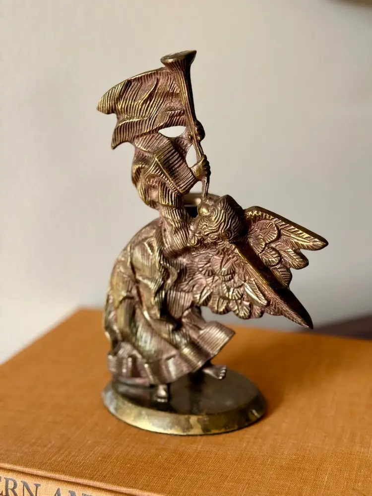 Solid brass angel candle holder - Jainson, Made In India