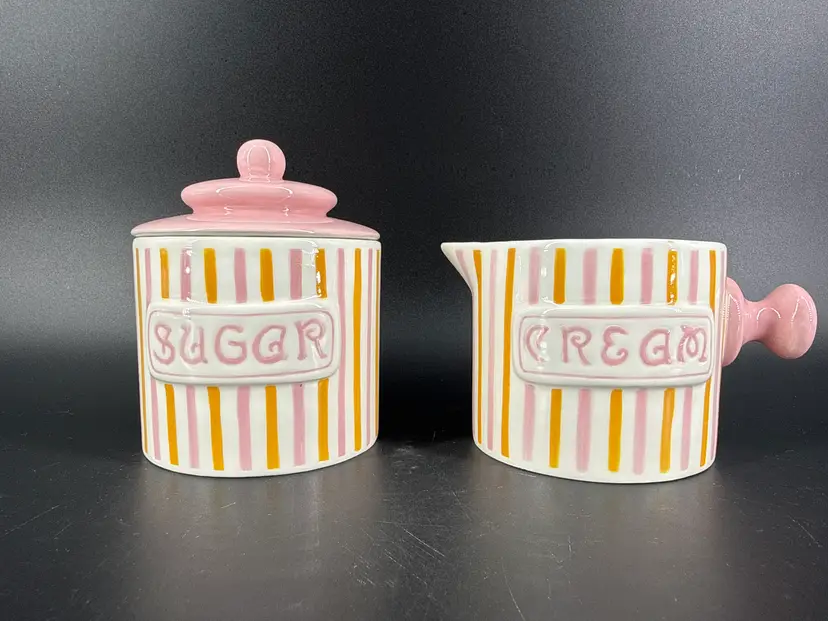 Zrike Sweet Shoppe By Jonathan Adler Lidded Sugar & Creamer Set EUC