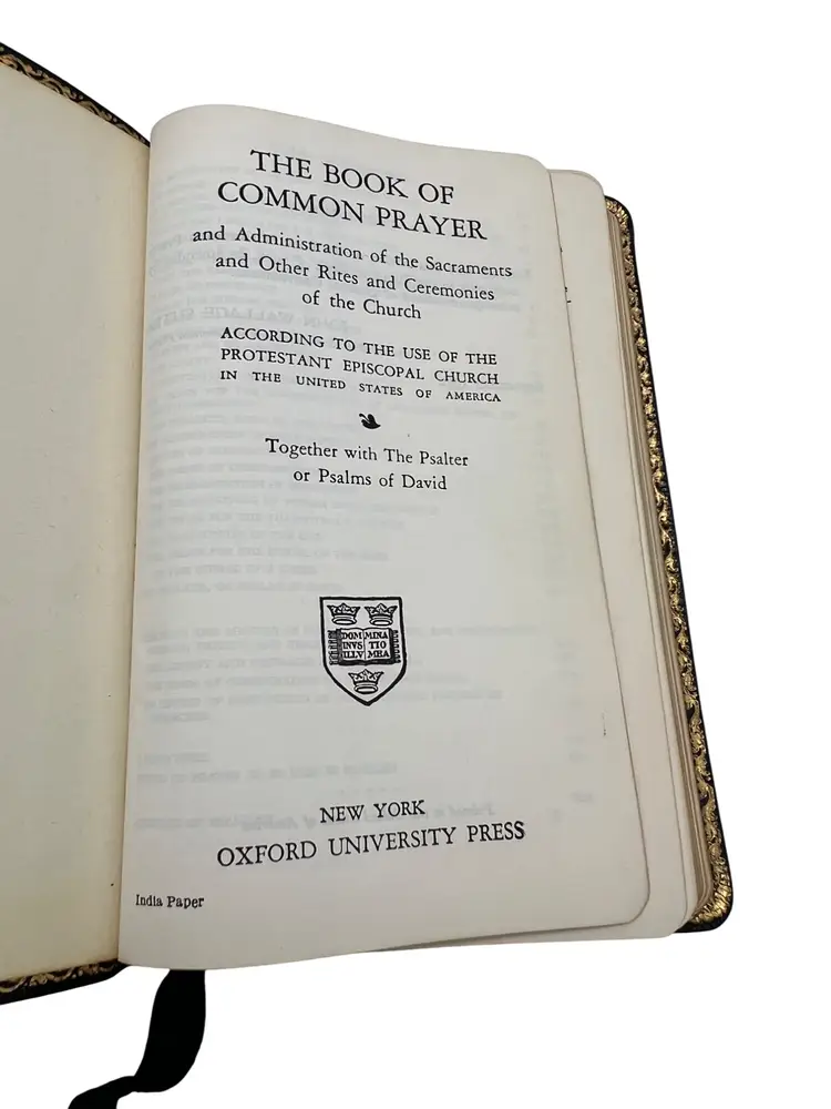 1950s Oxford Book of Common Prayer, Morocco Leather, India Paper Vintage Book