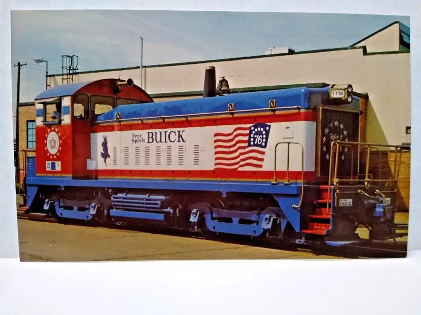 Railroad Postcard Train Railway Buick GM Motors SW900 Locomotive Patriotic 1776