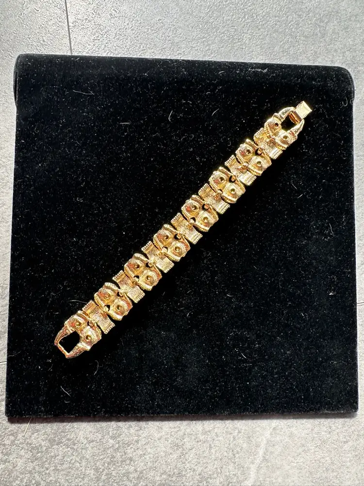 Gold Tone Jeweled Bracelet