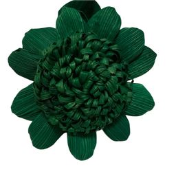 # 039 Handcrafted Green Color Corn Husk🌻 Flowers 4” Blossom Approximately 10” Long