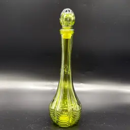 Avon Green Draped Glass Bottle