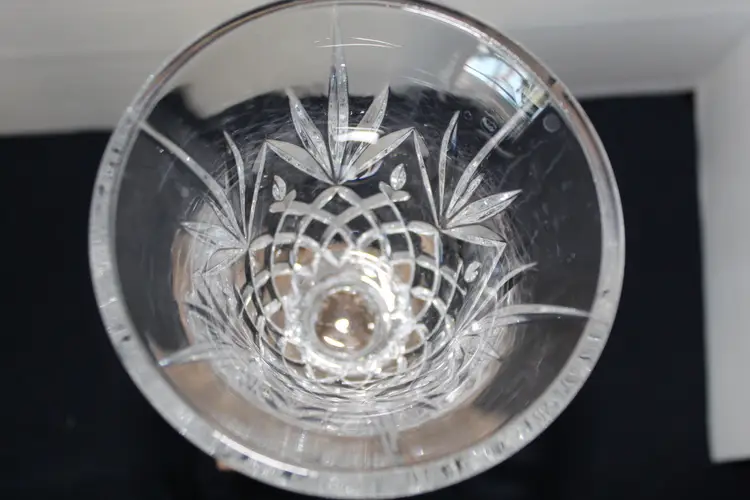 2 Lexington By Godinger Heavy Lead Crystal Goblets Or Hurricane Light/Vase