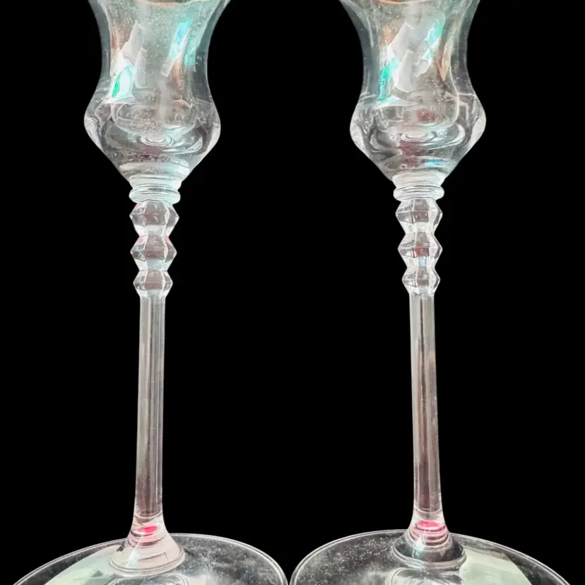 Beautiful Mikassa Candle Holders With Gold Trim - Long Stemmed