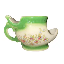 Antique Porcelain Shaving Scuttle Mug Cup Floral Design