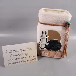 Vintage Sunshine Klay-n-Kraft Pottery SOUTHWEST LUMINARIA Turquoise SIGNED