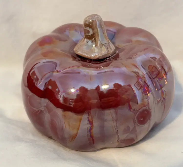 3.5” X3” Lusterware Ceramic Pumpkin
