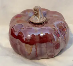 3.5” X3” Lusterware Ceramic Pumpkin