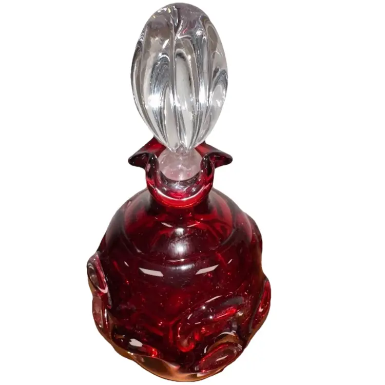 Bo Borgstrom For Aseda Galsburck Sweden Hand Blown Art Glass Decanter Bottle