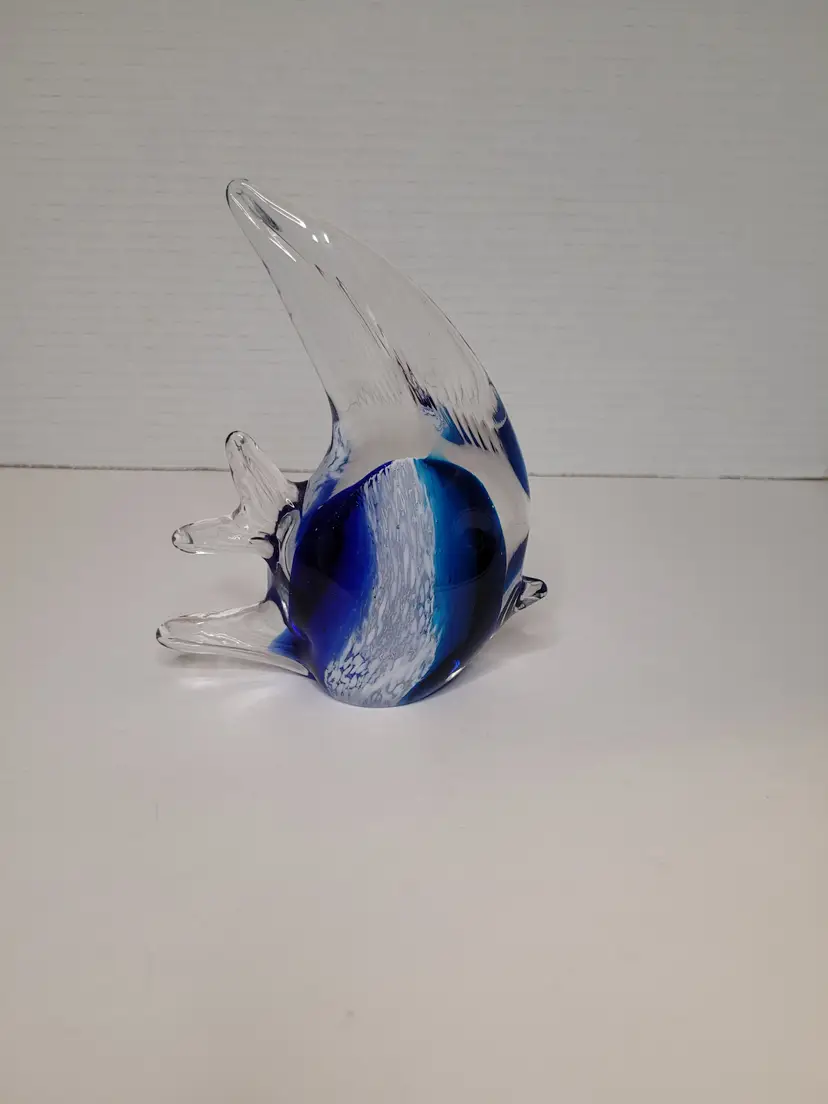 Art Glass Fish Blue Ombre