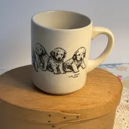 1988 Cindy Farmer Ceramic 8oz Coffee Cup Puppies Galore!