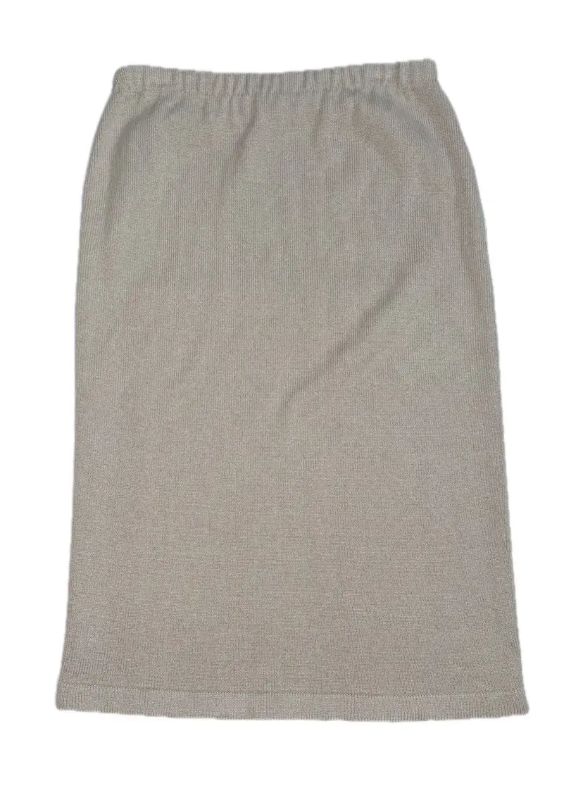 Vintage Light Beige Sweater Skirt Size 10 Straight Pull On Minimalist Classic