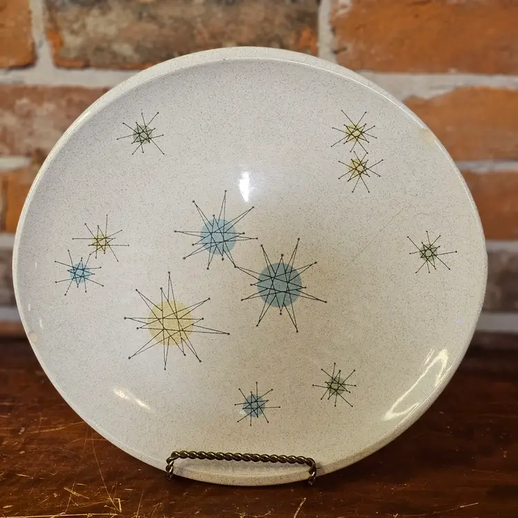 Vintage MCM Franciscan Atomic Starburst 10x10 7/8 Elliptical Dinner Plate