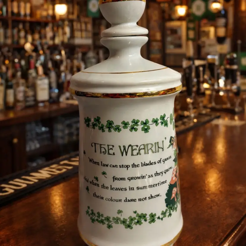 Stitzel Weller Old Fitzgerald Blarney Bottle Irish Ballad Porcelain Decanter MCM