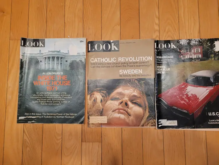 3 Vintage LOOK magazines from the 70's