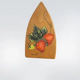 Handmade Wood Iron With Painted Strawberries