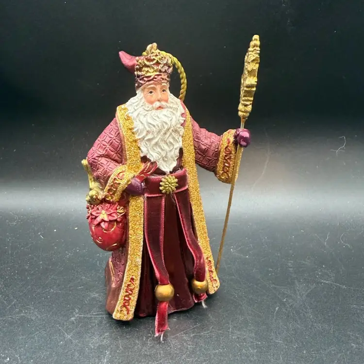 Old St. Nick Ornament With Velvet Robe