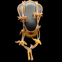 vintage, hand-carved wooden African animal beaded necklace