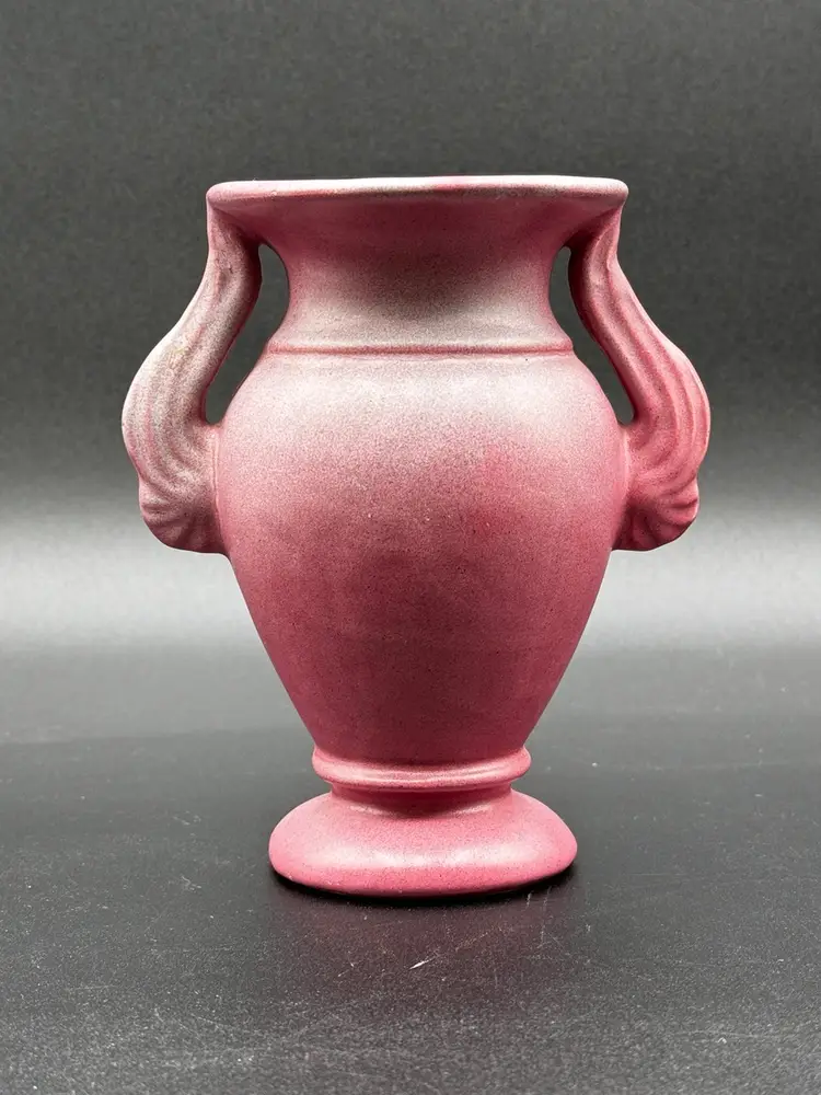 NILOAK Winged Urn Vase, 1930’s Ozark Dawn Matte Art Pottery, Art Deco