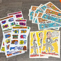 1988 Peewee Herman Punch out Cards And Tatoo Lot Topps Company