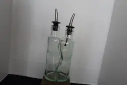 Vintage Vetreria Etrusca Wavy Art Deco Oil And Vinegar Cruets