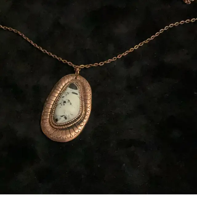 Magnesite & Copper Pendant Made By Me