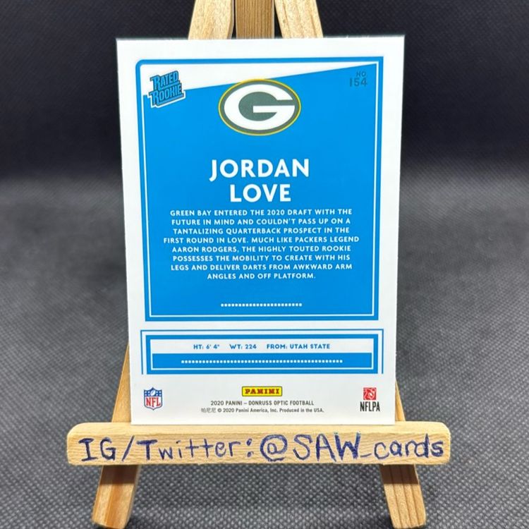 Jordan Love 2020 Donrus Optic Rated Rookie Green Bay Packers