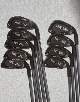 PING ZING BERYLLIUM COPPER IRON SET 3-PW-SW JZ Steel Stiff Flex Shafts RH