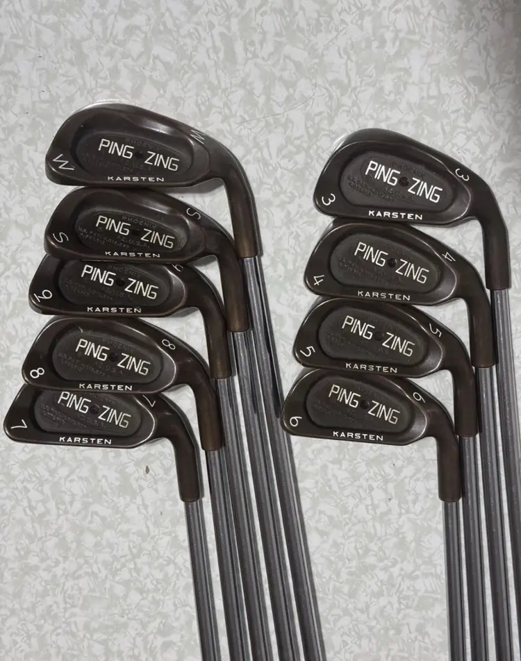 PING ZING BERYLLIUM COPPER IRON SET 3-PW-SW JZ Steel Stiff Flex Shafts RH
