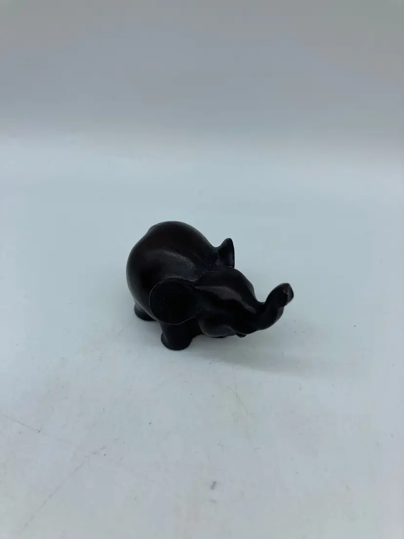 Mini Ironwood Baby Elephant, Dark Brown Figurine