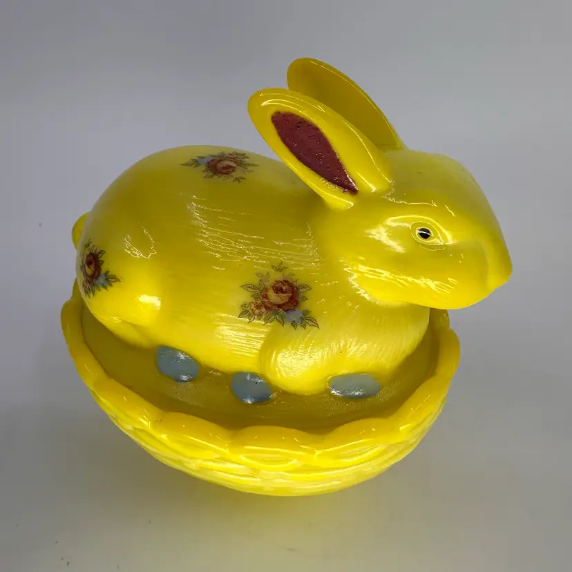 1 Dandelion Hand Painted Bunny On Nest Mosser For Rosso Limited Edition 16/50