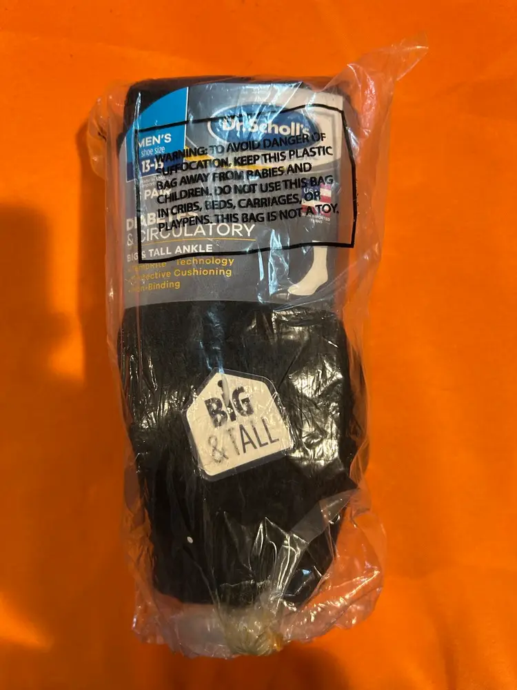 Dr. Scholl's Men's Big and Tall Diabetes & Circulatory Ankle Socks 13-15, 6 Pack