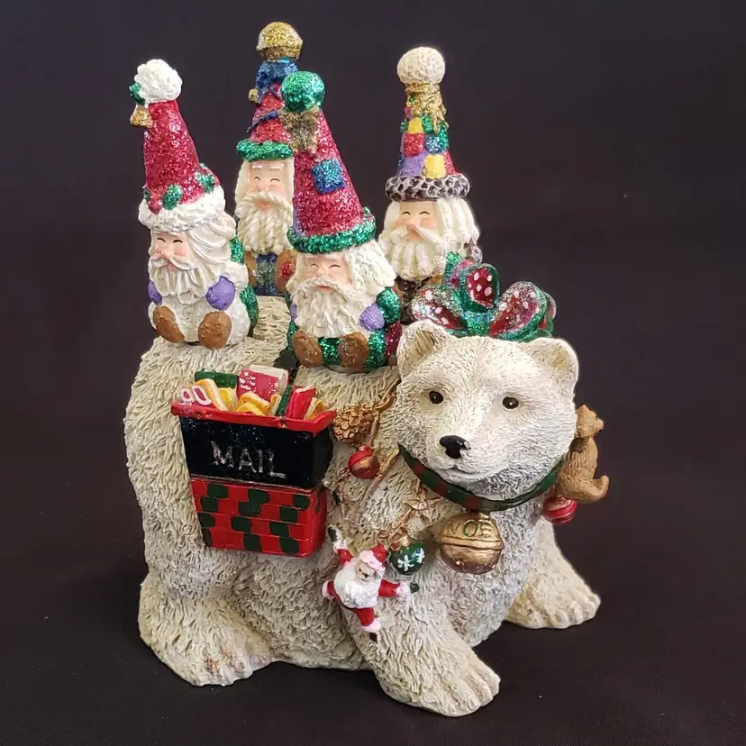 Polar Bear Christmas Mail Delivery & Santa Claus Cheese Spreader Knives (4) READ