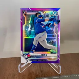 Alejandro Kirk (Toronto Blue Jays) 2021 Bowman Chrome Rookie Purple Refractor /250