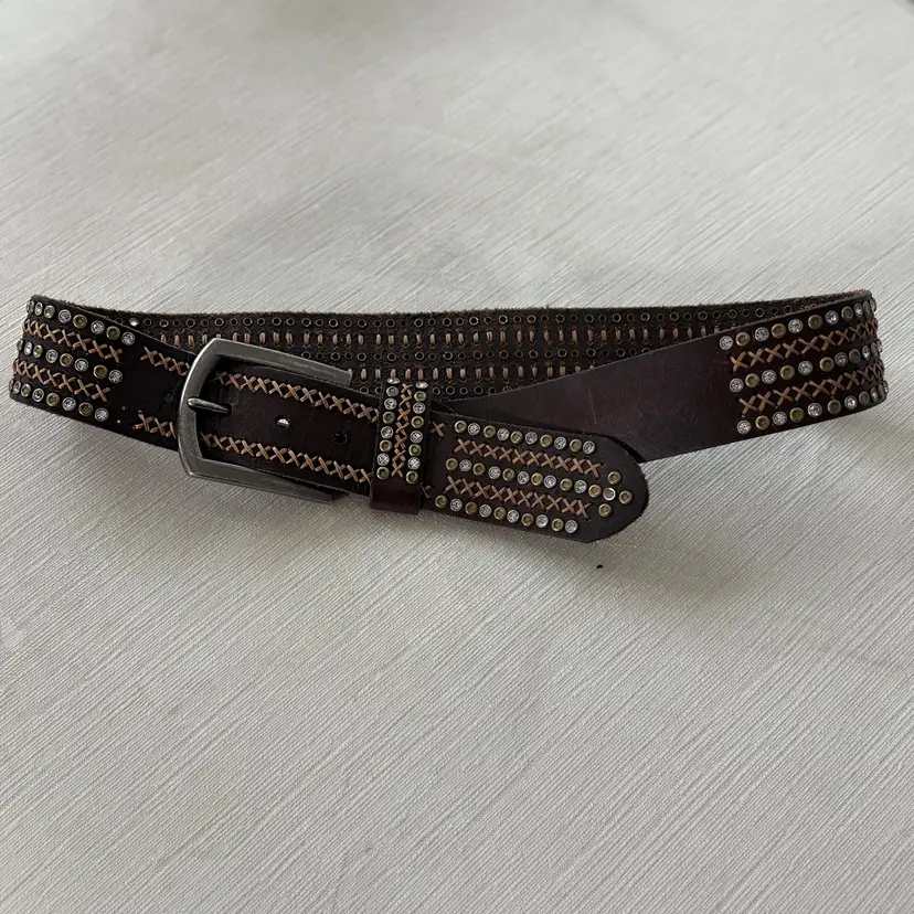 Bed Stu leather studded belt 🤎 Wide western / boho Y2K belt