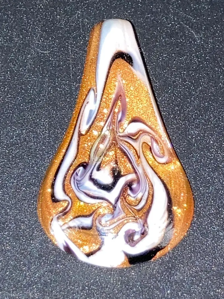 Glass Pendant 2 1/4” Tall 1 1/4” Wide.  No Condition Issues.